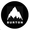 burton logo in white on a black circle